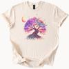 Colorful Bonsai Tree Graphic Shirt Watercolor Nature Art Tee Unique Abstract Tree Roots Moon Design Artistic Forest TShirt Gift