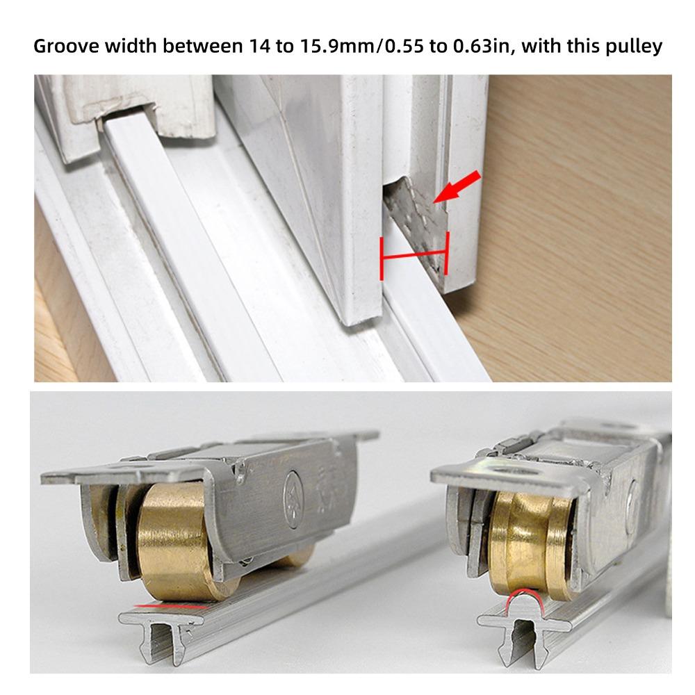 4PCS Double Rollers Sliding Patio Door Roller Assembly Copper Ball Wheel Roller  Home Use