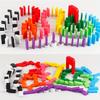 120pcs Domino Set - Multicolor Building & Stacking Blocks  Board Game, Tumbling Wood Game for Creative Play, Party Gifts