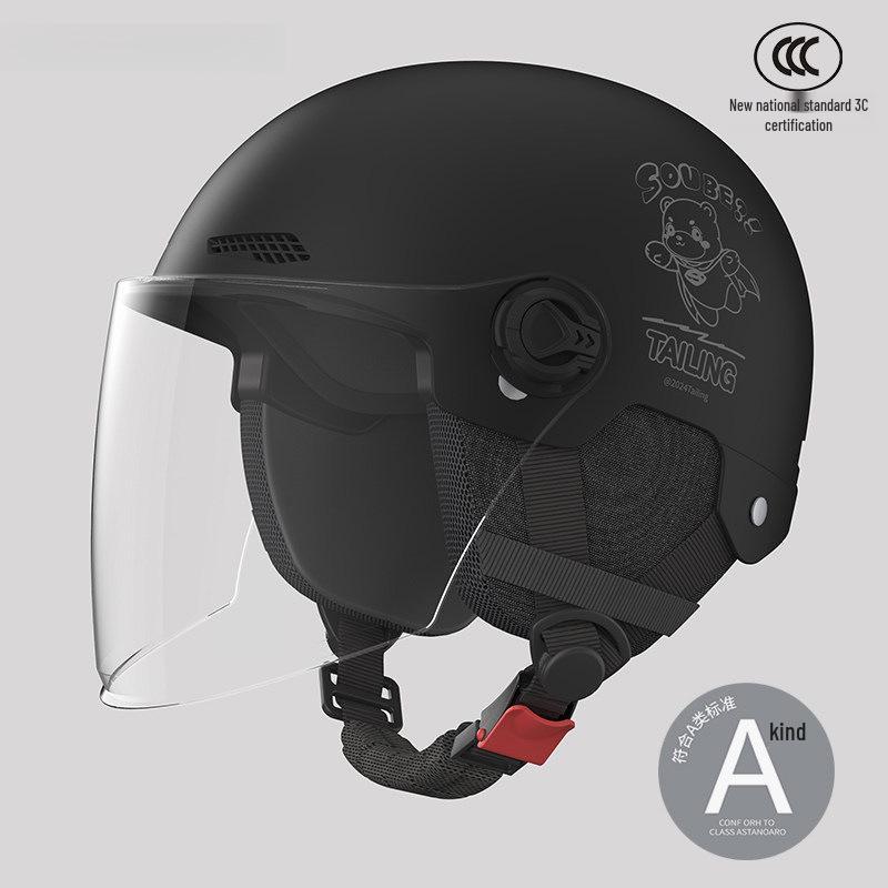 3C Certified Unisex Electric Motorcycle Helmet: All-Season, Sun-Protective, Half-Helmet for Safety