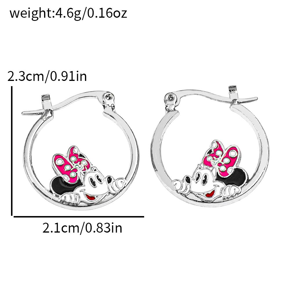 Cute Stitch Cartoon Pendant Necklace Jewelry Personality Sweater Chain with Filled Rhinestones for Women Gift