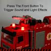 1:32 Scale Water Spray Fire Truck Model Ladder Trucks Toy Car Sound Light Pull Back Doors Opened Vehicle Collection Boys Gift