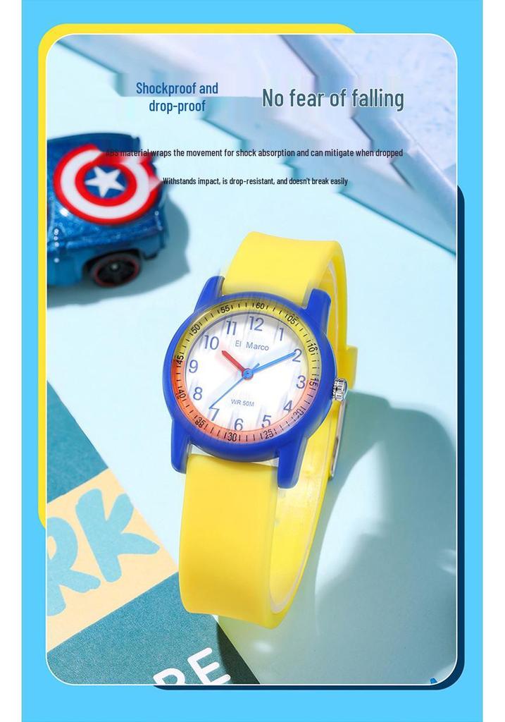 Marco Quartz Unisex Children's Sports Watch - Simple, Stylish, Waterproof with Color Block Design for Students