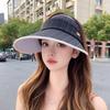 Hat Summer Women'S Sunscreen Hat Large Brim Empty Top Hat Alphabet Face Cover Sun Hat Outdoor Versatile Sun Hat