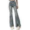 Modische Damen-Jeans, gerade, hohe Taille, Freizeithose