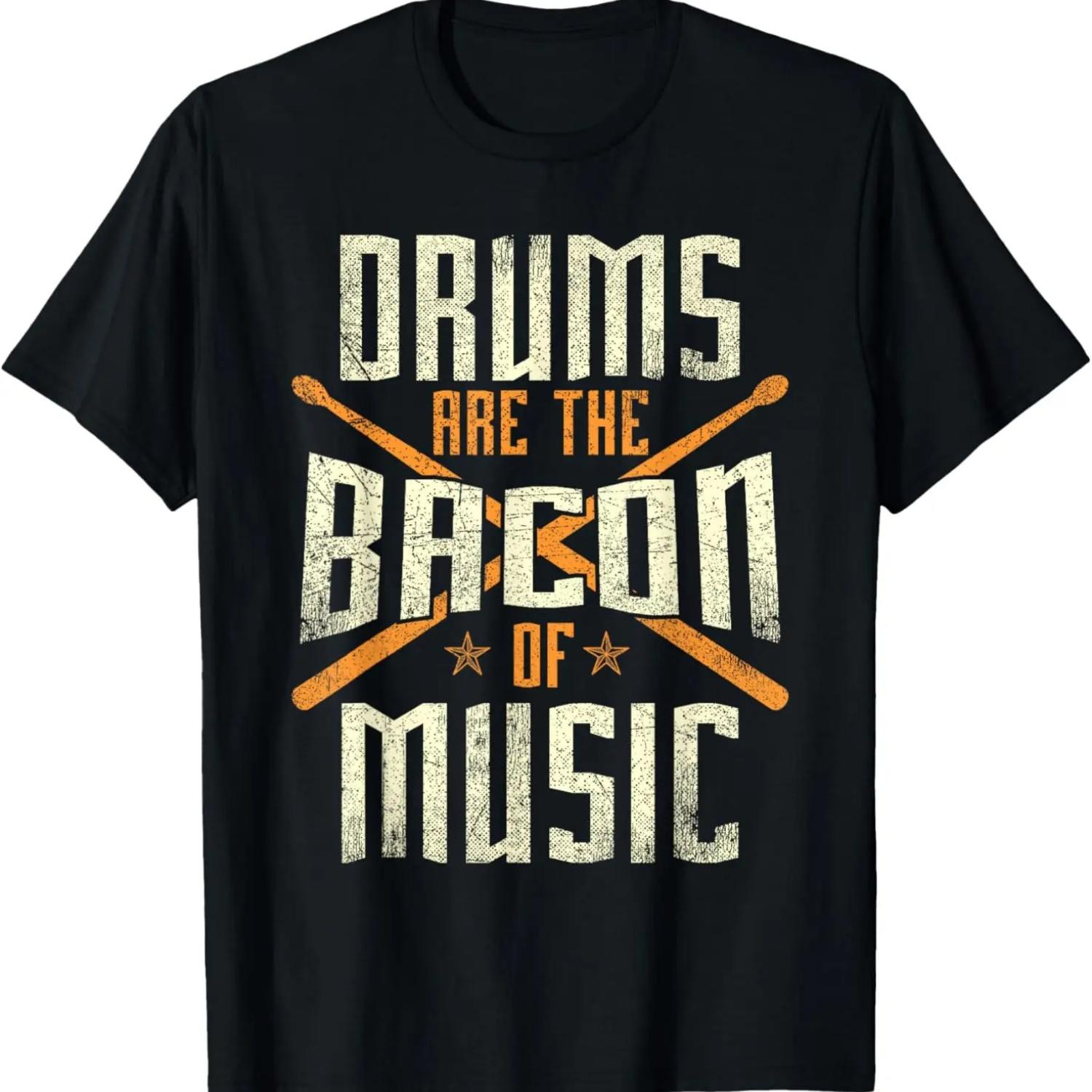 

Барабаны - это бекон музыки - Барабанящий барабанщик Любитель музыки Футболка XXXXXL чёрный