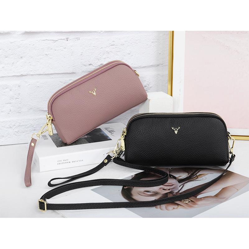 Γνήσιο Δερμάτινη Γυναικεία Τσάντα Crossbody - Νέα Μόδα Δερμάτινη Τσάντα Ώμου για Κινητό, Μεγάλη Τσάντα-Πορτοφόλι με Υφή Λίτσι, Μικρή Γυναικεία Τσάντα
