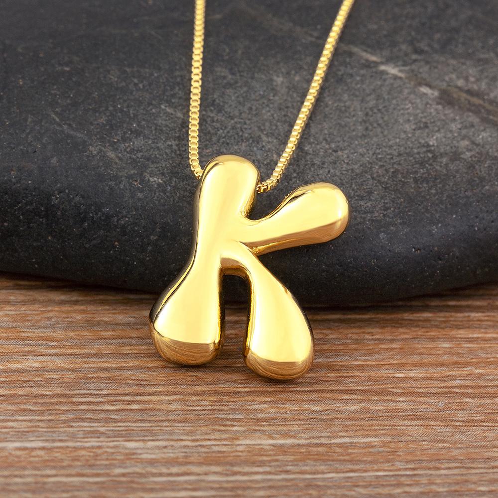 Nidin High Quality Creative Trend A-Z Letters Charm Pendant Necklace For Female Male Name Initials Alphabet Jewelry Accessories
