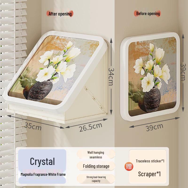 Wall-Mounted Bathroom Storage Box, No-Drill Installation