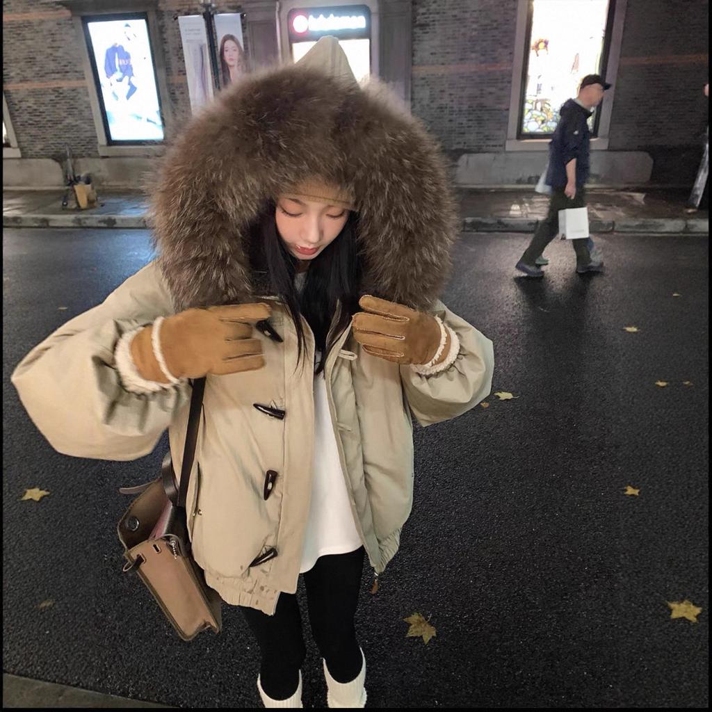 Fur Collar Down Cotton-padded Clothes for Women Overcome The Season's New Cotton-padded Clothes Thickened Warm Hooded Jacket