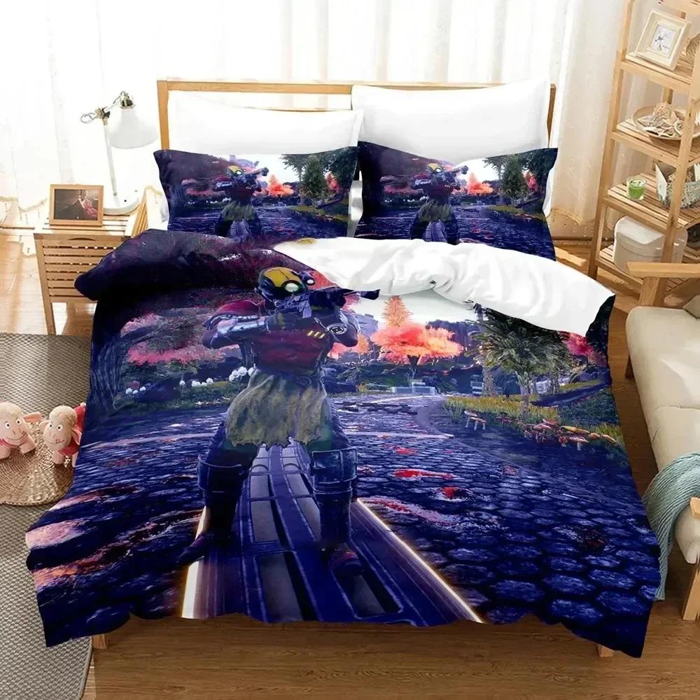 Game Outer Worlds Beding Set 3D Printed Suitable for Bedrom Soft with Soft Fabric Duvet Cover Set With Pilowcases Children Kids Home Textile