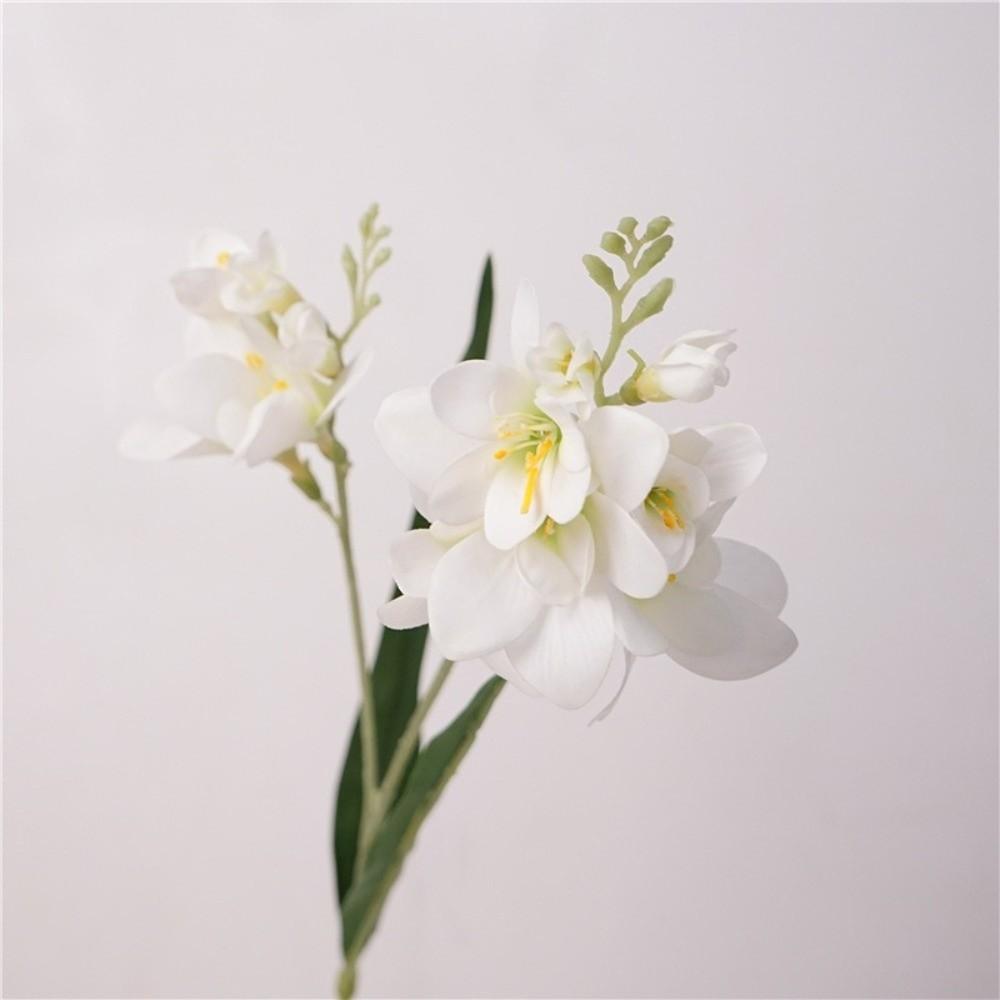 Decor Realistic Artificial Vanilla Orchid Flower 3D Moisturizing Texture Silk Flower Durable Fake Flower Photography Props