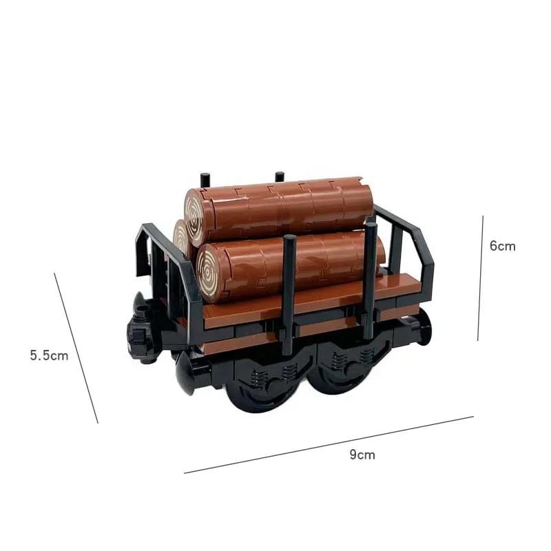 MOC Block Train Track Package City Series Train Rail Transport Cars Can Be Connected