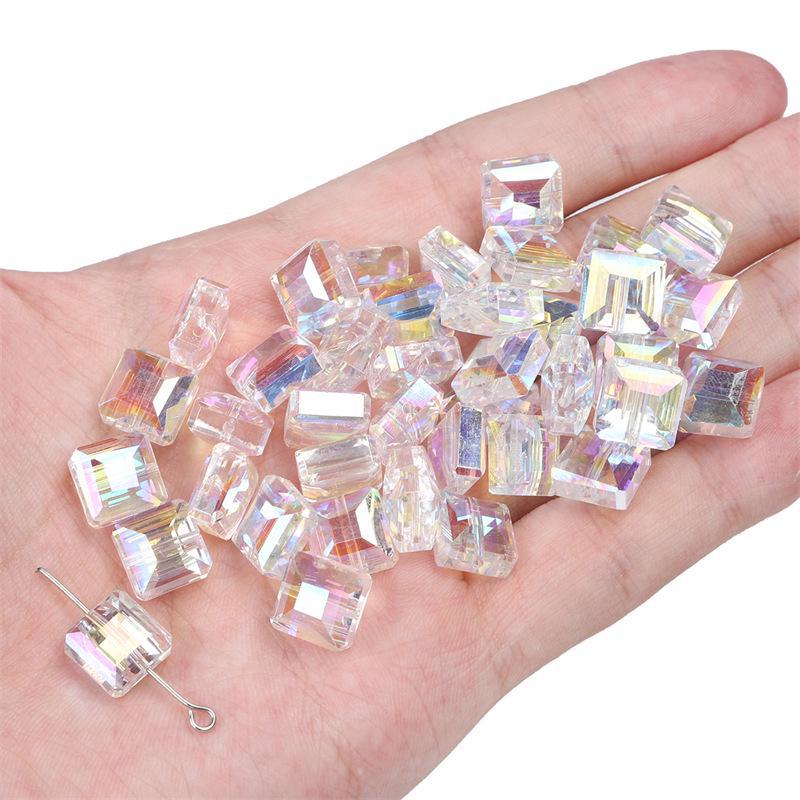 

Стеклянные хрустальные и жемчужные квадратные бусины в форме сердца для браслетов ручной работы своими руками Flat square 10x10mm, 5 pieces/pack
