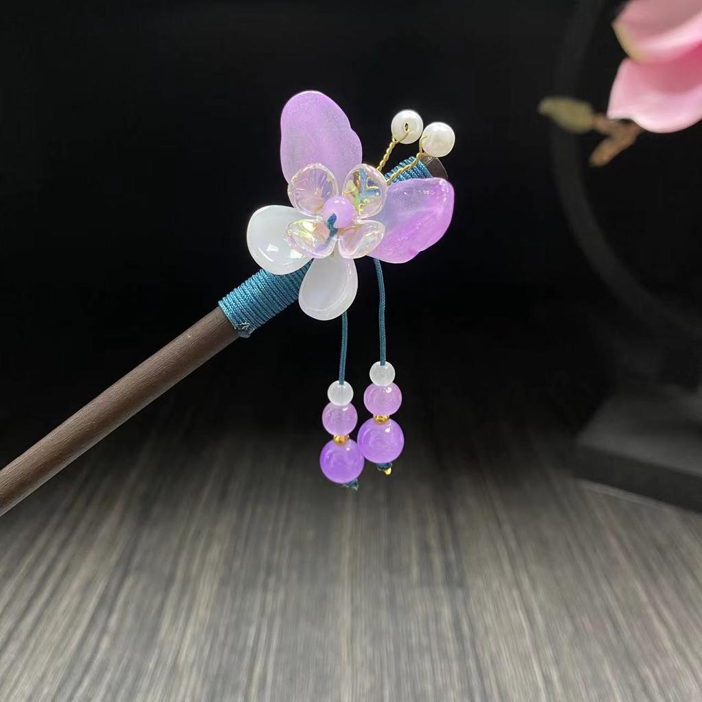 Grampo de Cabelo com Borla de Sândalo de Alta Qualidade para Penteados Updo de Hanfu Cheongsam