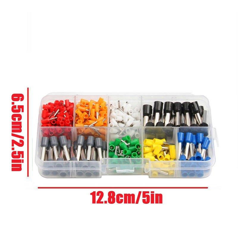 

400 шт./комплект VE трубчаста обжимна клема електричного дроту з ізольованим кінцевим блоком Кінцевий з’єднувач шнура Комплект обтискних клем 400Pcs