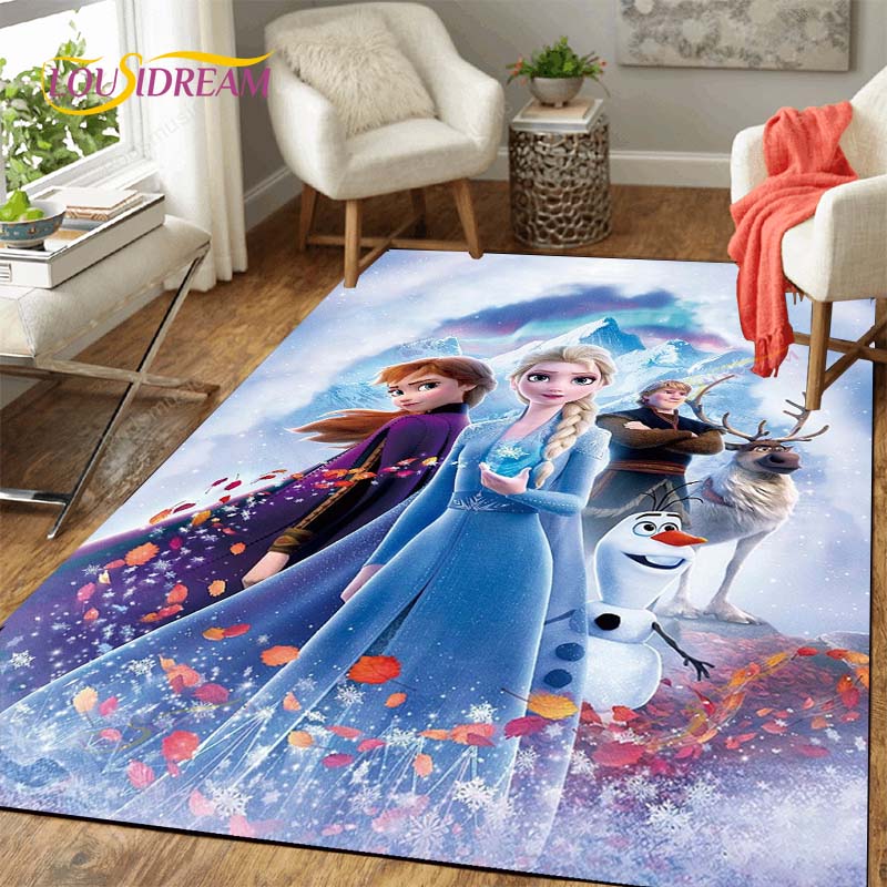 Frozen Carpet Anime Rug Kids Carpets Living Room Tea Table Mats Bedroom Rug Washable Floor Mats Household Area Mat Cute Rug