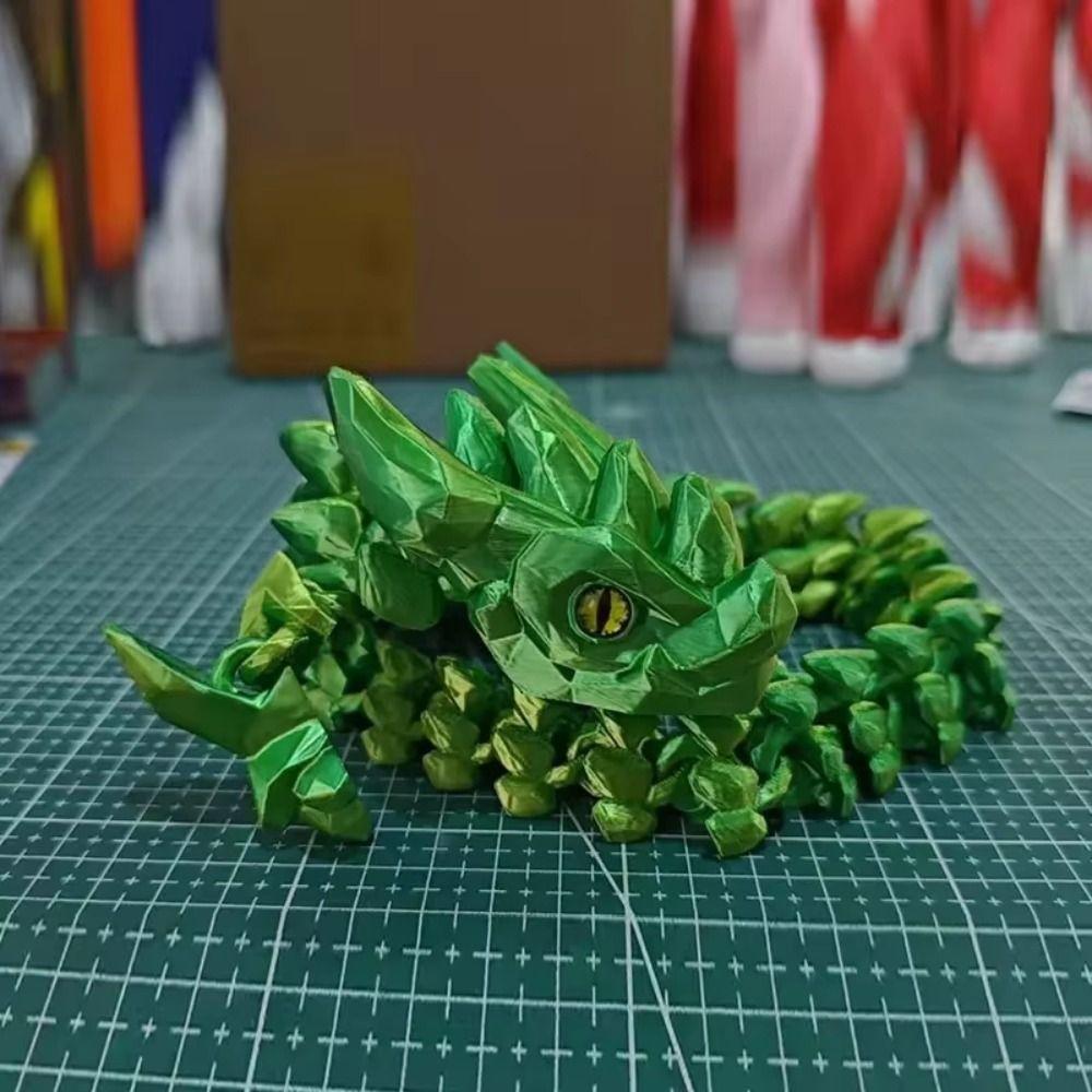 Glow In The Dark 3D Printed Horned Dragon Simulation Dragon Ornament Dragon Figurine  Home Decor