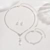 Elegant Zirconia Water Drop Jewelry Set: Pendant Earrings, Necklace, and Bracelet for Women