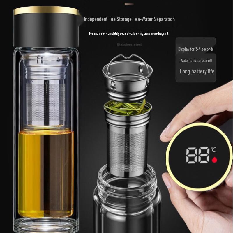 Premium Double-Layer Glass Tea Infuser Bottle