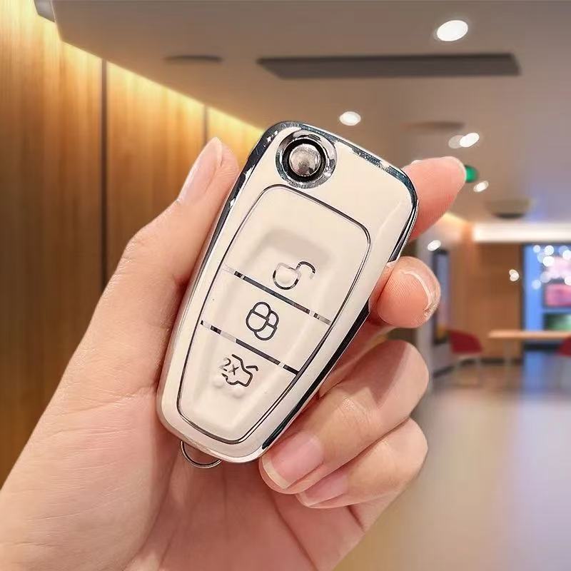 Auto For Ford C-Max S-Max Mondeo Focus 2 3 Mk3 Ecosport Kuga Escape Fiesta Tpu Car Key Cover Bag Case Shell Keyless Protector