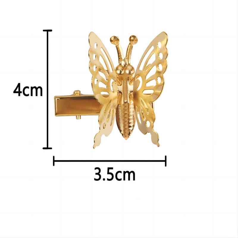 Flygende sommerfugl hårspenne, Sommerfugl rhinestone hårklemmer Elegant metall sideklemme, Bevegelig flygende sommerfugl skinnende hårklemmer