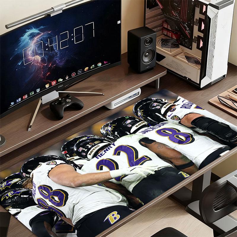 Baltimore Ravens Players Mouse Pad, Large Gaming Desk Mat, Non-slip XXL Mousepad for Laptop & Tablet, Mini PC Playmat with Stitched Edges