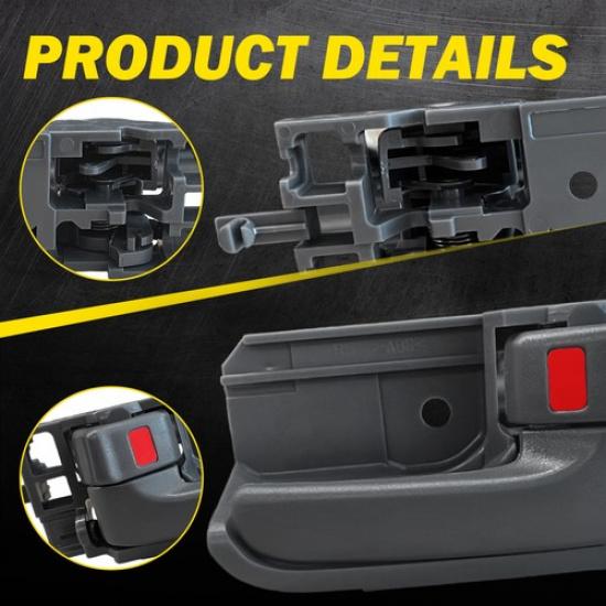 Fit Toyota Ide Scion Interior Handle Door Driver Passenger Side Gray Set Pair