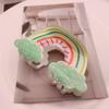 Clip Geometric Half-moon Shape Acrylic Women Hair Clip Cloud Rainbow Hair Claw Printing Hairpins