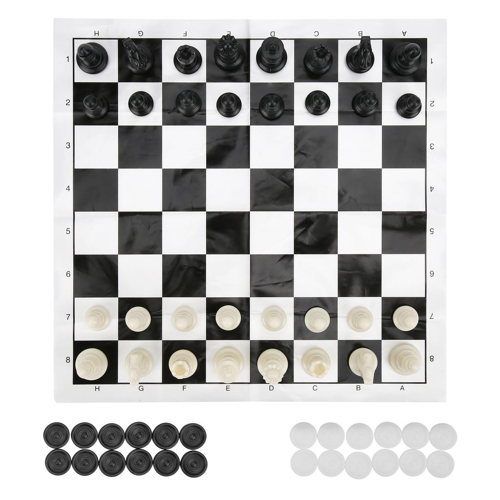 2 in 1 Travel Board Games Set Portable Chess and Checkers Set for Kids and Adults