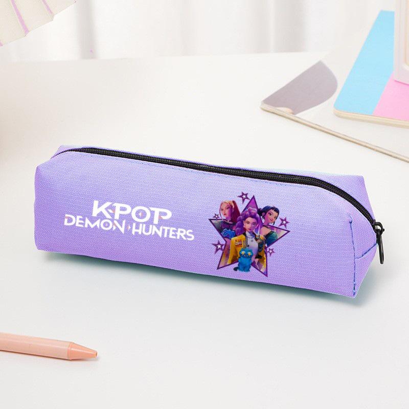 K-pop Demon Hunter Girl Group Cartoon Pencil Case - Oxford Cloth Stationery Bag for Primary Students