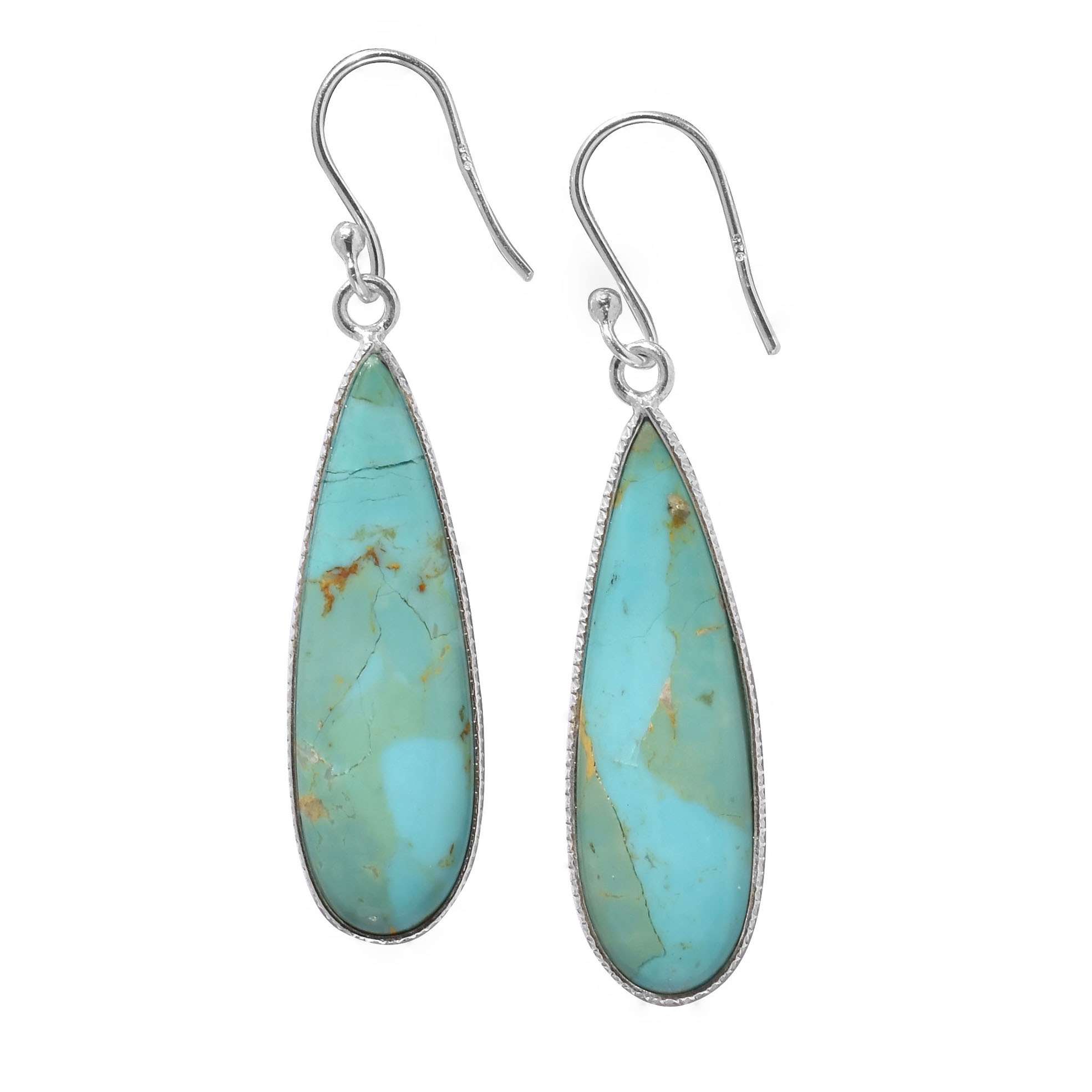 

Turquoise Gemstone Earrings Solid 925 Sterling Silver Handmade Earrings Jewelry Gift For Women And Girls E-3285