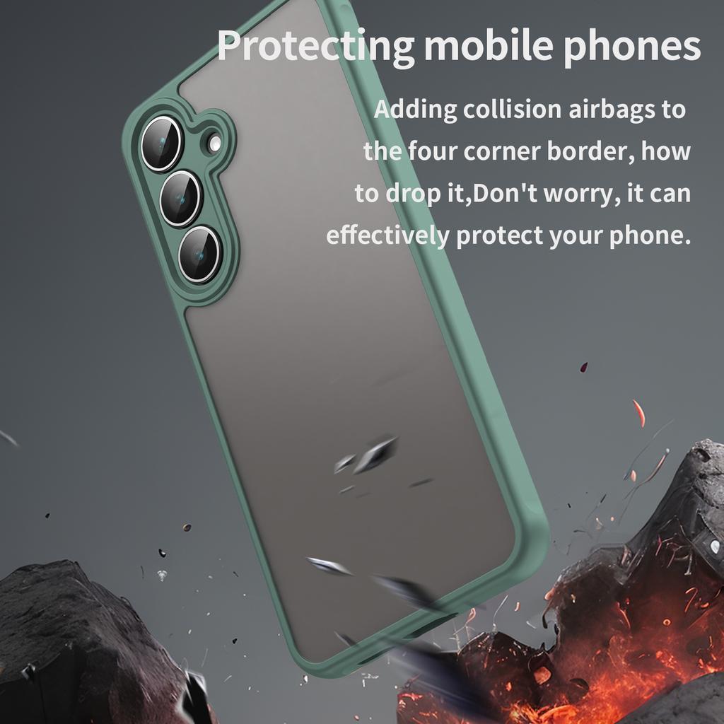 For Samsung Galaxy S25 FE Case with Screen Film WANLONFENG FD Series Skin Touch TPU PC Phone Back Cover