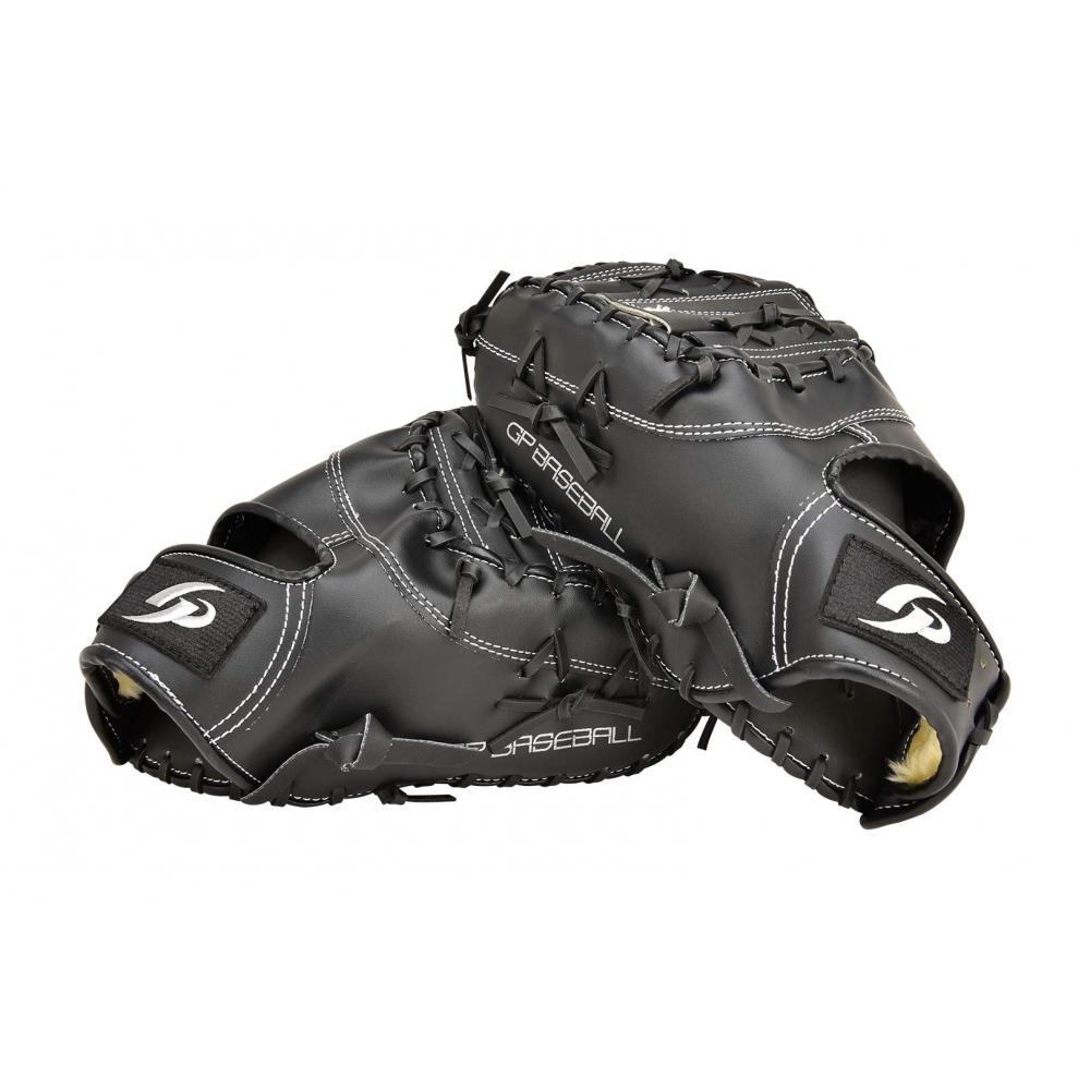 GP Baseball Glove First Mitt for 1st Baseman, Soft Baseball, Grass Baseball, Catch Ball, Black, For Right Throwers 53702, Medium