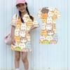 Girls Loose Fit Short Sleeve Dress Kids Casual Round Neck Lightweight Summer Dress with Animal Print Comfortable Fabric