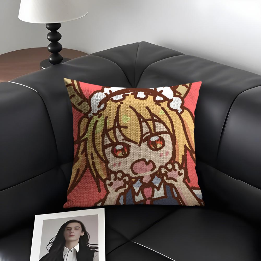 Miss Kobayashis Dragon MaidB Anime Pillow Case Pattern Printed Pillowcase for Living Room Sofa Cushion Cover Bedroom Decor