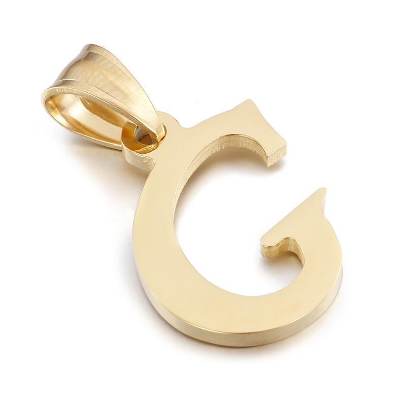 European and American Style Stainless Steel Pendant Jewelry - 26 Golden Titanium Steel Letters