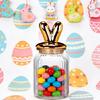 Glass Jars with Ceramic Bunnies Ear Lid Airtight Glass Container Easter Table Centerpieces Easter Decoration Easter Gift