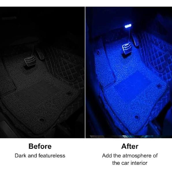 4Pcs Wireless LED Lights For Car Interior,7 Colors Ambient Lighting Car Interior,Car Lights Ide Your Car,USB Rechargeable Car Interior Led Night
