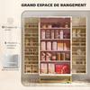 Kitchen Cabinet Kitchen Storage Unit with 12 Door Shelves, Adjustable Shelves, 58x29x119.5cm, White