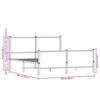 VidaXL Metal Bed Frame with Headboard and Footboard 160x200 Cm, Double Bed, Bedroom Furniture, Guest Bed, 3301372