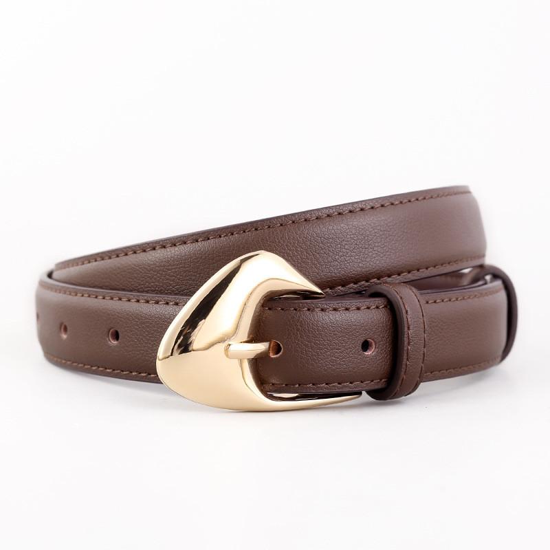 Genuine Leather Womens Business Belt With Steel Buckle For Casual And Office Wear