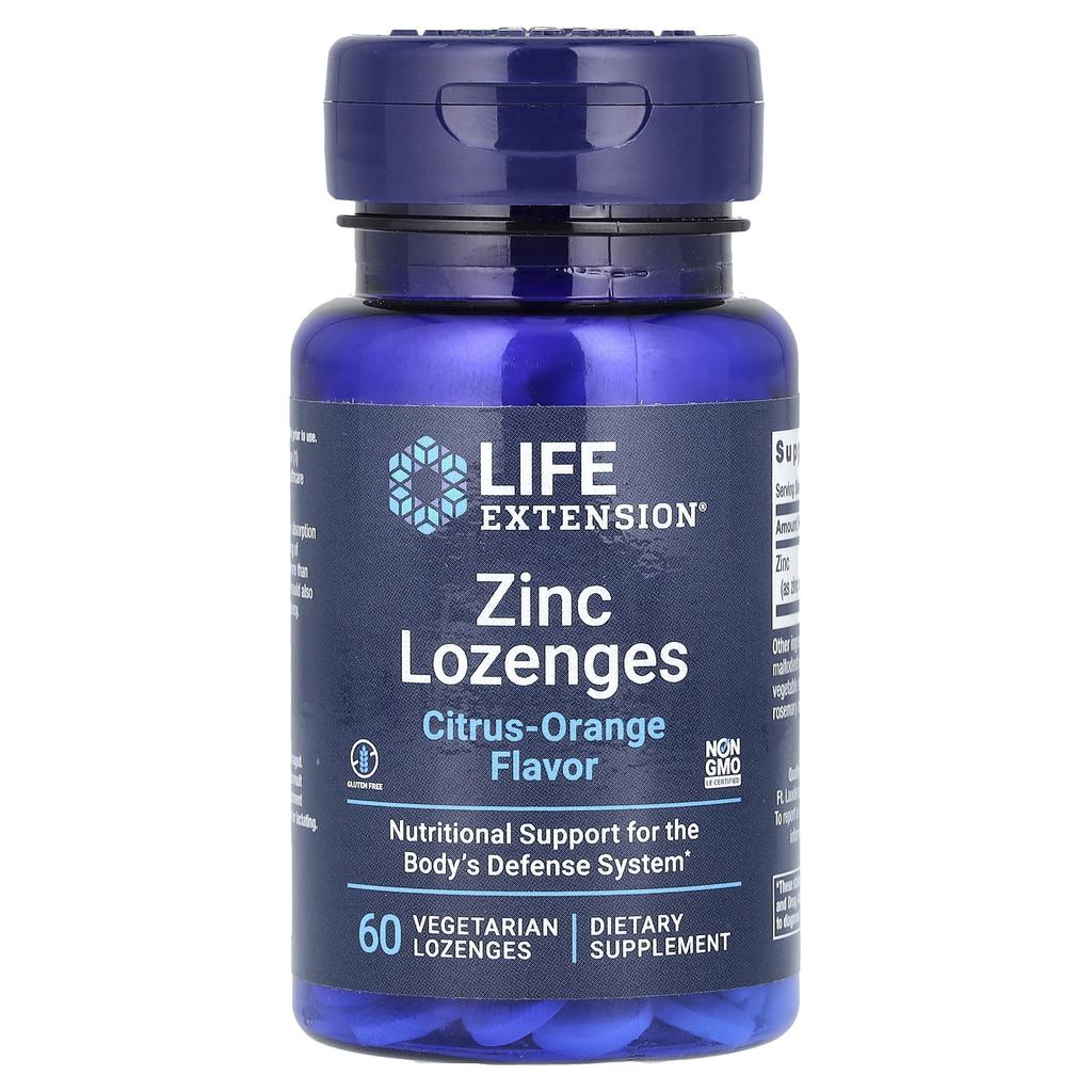 Zinc Lozenges, Citrus Orange, Vegetable Lozenges, 60 Tablets (18.75Mg per Tablet)