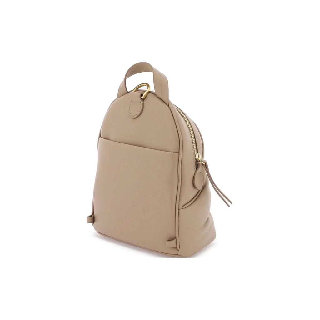 Maison Margiela Glam Slam White Logo Tag Zip Closure Ruched Napa Leather Shoulder Crossbody Bag Women bags Beige S56WA0014P4300T2070