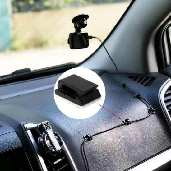 20x Adhesive Clamp Wire Cord Cable Holder Tie Organizer Clips Car Accessories