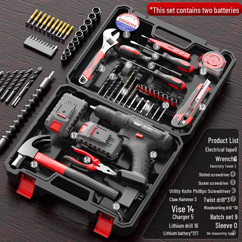 Multifunctional Electric Drill & Household Repair Tool Set for Carpentry and Electrician Tasks