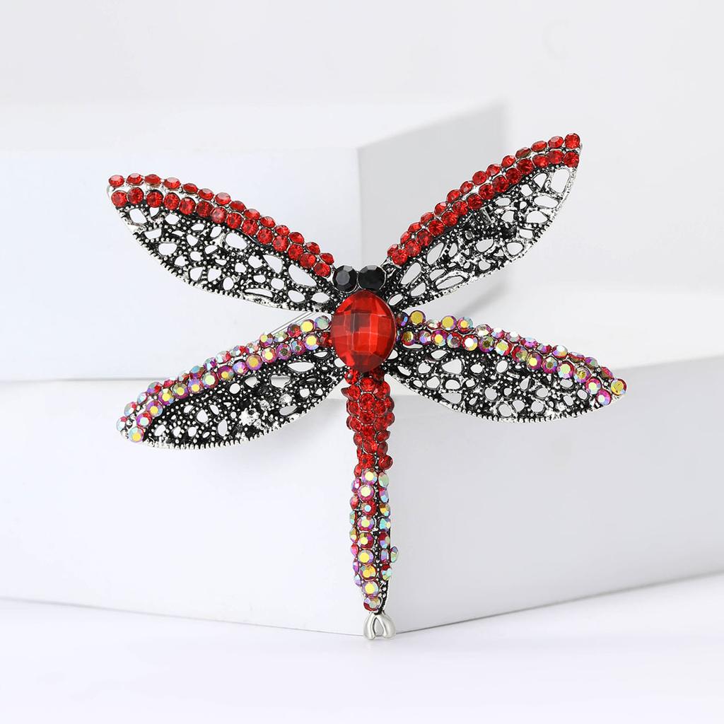 Luxury Rhinestone Dragonfly Brooches for Women Unisex Insect Pins Event Party Gifts New Backpack Decoration Clothes Accessories