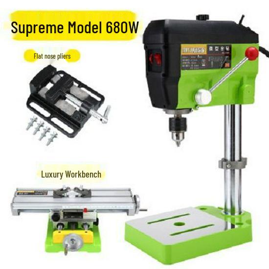 Compact High-Speed Precision Bench Drill with Variable Speed and Mobile Cross Slide Table