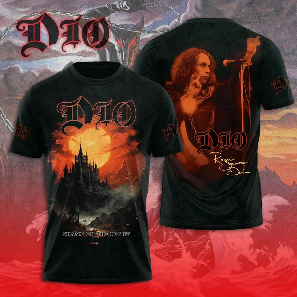 Heavy Metal Rock Band Dio Pattern 3D Printed T-shirt Men's Fashion Harajuku Short Sleeved Top Street Trend Hip-hop Dio Funnny Clothing