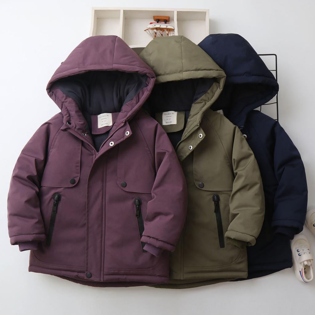 Boys New Cold and Windproof Lightweight Thickened Fluffy Warm Loose High-quality Fabric Casual Sports Cotton Clothing